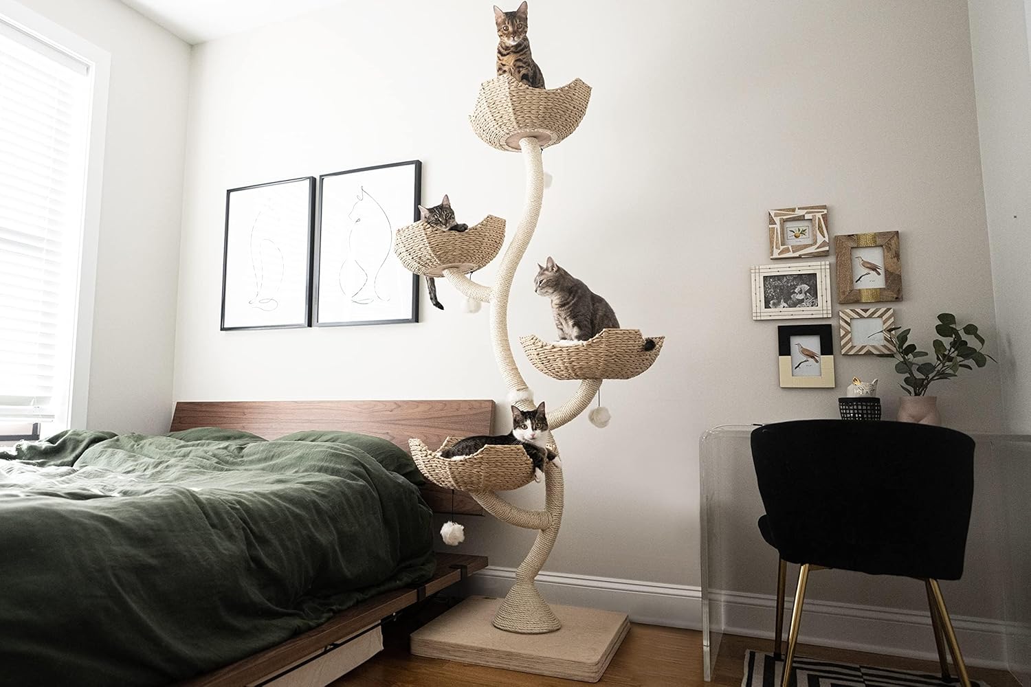 MAU 73" Tall Modern Cat Tree Scratching Tower for Large Cats